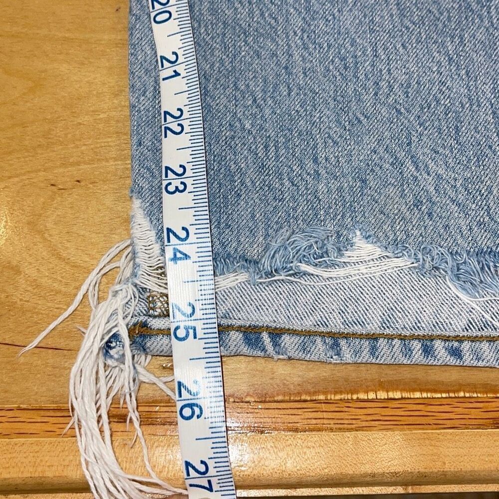 Frame Womens Button Fly Le Original Distressed Cropped Jeans Clash Blue Size 33 - Picture 13 of 13